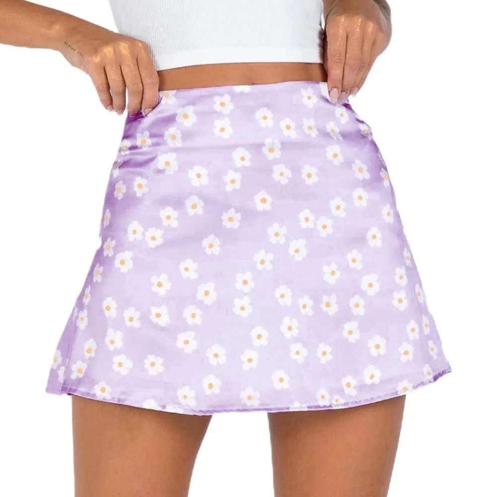 Princess Polly Purple Floral Mini Skirt